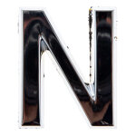 Lettre autocollante relief chrome - n