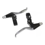 Leviers de frein vélo city / vtt newton argent - noir pour v - brake (3 doi Leviers de frein vélo city / vtt newton argent - noir pour v - brake (3 doi