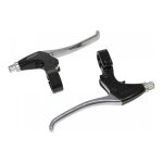 Leviers de frein vélo city / vtt newton argent - noir pour v - brake (4 doi Leviers de frein vélo city / vtt newton argent - noir pour v - brake (4 doi