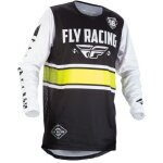 Maillot cross enfant fly racing kinetic era noir / blanc - ys