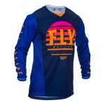 Maillot cross enfant fly racing kinetic k220 midnight / bleu / orange - ys