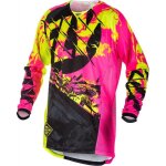 Maillot cross enfant fly racing kinetic outlaw rose / jaune fluo - yl