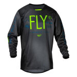 Maillot cross enfant fly racing kinetic prodigy charcoal / vert fluo / ble