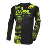 Maillot cross o'neal element attack v. 23 noir / jaune fluo - s