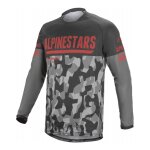 Maillot enduro alpinestars venture r gris / camouflage / rouge fluo - 2xl