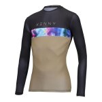Maillot vlo vtt manches longues kenny charger femme beige / noir / rose -