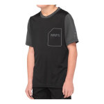 Maillot vtt manches courtes enfant 100% ridecamp noir / gris - s