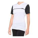 Maillot vtt manches courtes femme 100% ridecamp blanc / noir - s