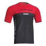 Maillot vtt manche courte thor assist censis noir / rouge - xs