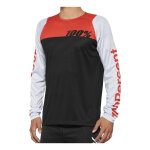 Maillot vtt manches longues 100% r - core sp22 noir / rouge - s