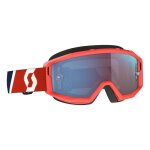 Masque cross scott primal rouge / bleu cran works chrome bleu