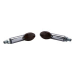 Mini clignotants shin yo cateye long chrome / fum�