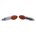Mini clignotants shin yo cateye long chrome / orange