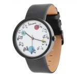 Montre vespa cuir noir / blanc