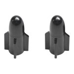Paire de bouchons de valve rocket alu noir Paire de bouchons de valve rocket alu noir