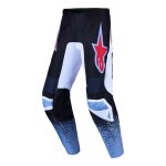 Pantalon cross alpinestars fluid drag black / white / light blue / red fluo -