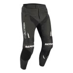 Pantalon cuir bering snap noir / blanc - m