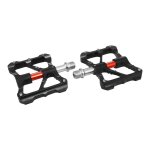 P�dales plates newton 12x97mm aluminium 9 / 16 noir / rouge