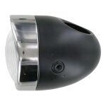 Phare avant noir à125mm noir casquette chromée ba20d Phare avant noir à125mm noir casquette chromée ba20d