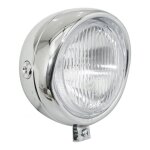 Phare peugeot / mbk à135mm chromé avec casquette Phare peugeot / mbk à135mm chromé avec casquette