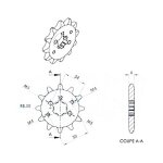 Pignon bo�te de vitesse 50 derbi senda 2006> (420) - 13 dents