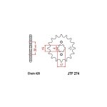 Pignon jt sprockets acier pas 428 14 dents - pour honda klx 125 10 - 14 Pignon jt sprockets acier pas 428 14 dents - pour honda klx 125 10 - 14