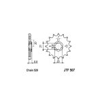 Pignon jt sprockets acier pas 520 14 dents - pour kawasaki kx 500 83 - 8
