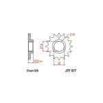 Pignon jt sprockets acier pas 520 15 dents - pour yamaha xt 600 e 87 - 9 Pignon jt sprockets acier pas 520 15 dents - pour yamaha xt 600 e 87 - 9