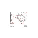 Pignon jt sprockets acier pas 525 16 dents - pour honda xrv 750 africa