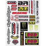 Planche 30 autocollants bud racing multi - marques 32cm x 22cm
