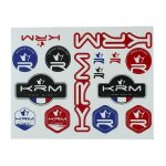 Planche autocollants krm pro ride 15 stickers 27, 5cm x 21cm bleu / blanc