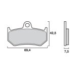 Plaquettes de frein brembo m�tal fritt� 07gr35sp