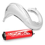 Pot d �chappement voca cross chromed 50 / 70cc alu rouge rieju mrt