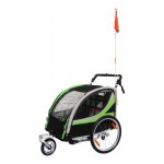 Remorque vlo enfant 2 places verte