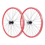 Roue arri�re fixie velox 430 700c flip / flop rouge � axe plein (28mm)
