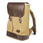 Sac � dos toile / cuir helstons beige / marron