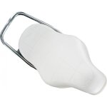 Selle blanche avec dosseret chrome pour peugeot 103 chopper Selle blanche avec dosseret chrome pour peugeot 103 chopper