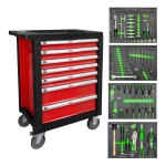 Servante d outils jbm 7 tiroirs rouge avec outils