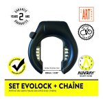 Set antivol fer � cheval auvray evo lock + chaine 900mm �8, 5mm