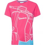 T - shirt femme vespa 70 years young rose / bleu - m