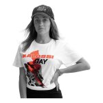 T - shirt malossi day blanc / orange fluo - m