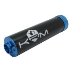 Silencieux d'�chappement alu noir et bleu krm pro ride 50 - 70cc