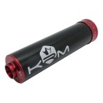 Silencieux d'�chappement alu noir et rouge krm pro ride 50 - 70cc