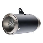 Silencieux universel leovince lv - corsa inox noir � 65 mm