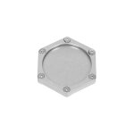 Support de vignette hexagonal racing moto technology argent