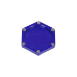 Support de vignette hexagonal racing moto technology bleu