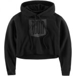 Sweat � capuche femme icon 1000 stacker crop noir - m