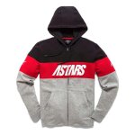Sweat � capuche zipp� alpinestars grupo zip noir / gris / rouge - s