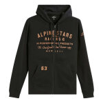 Sweat � capuche zipp� alpinestars region black - m