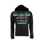 Sweat � capuche zipp� enfant bud racing team 19 vert / noir - 4 ans